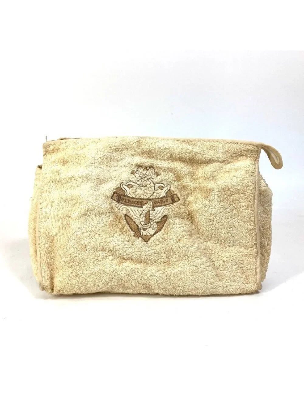 Hermes Pouch Logo Pile Beige